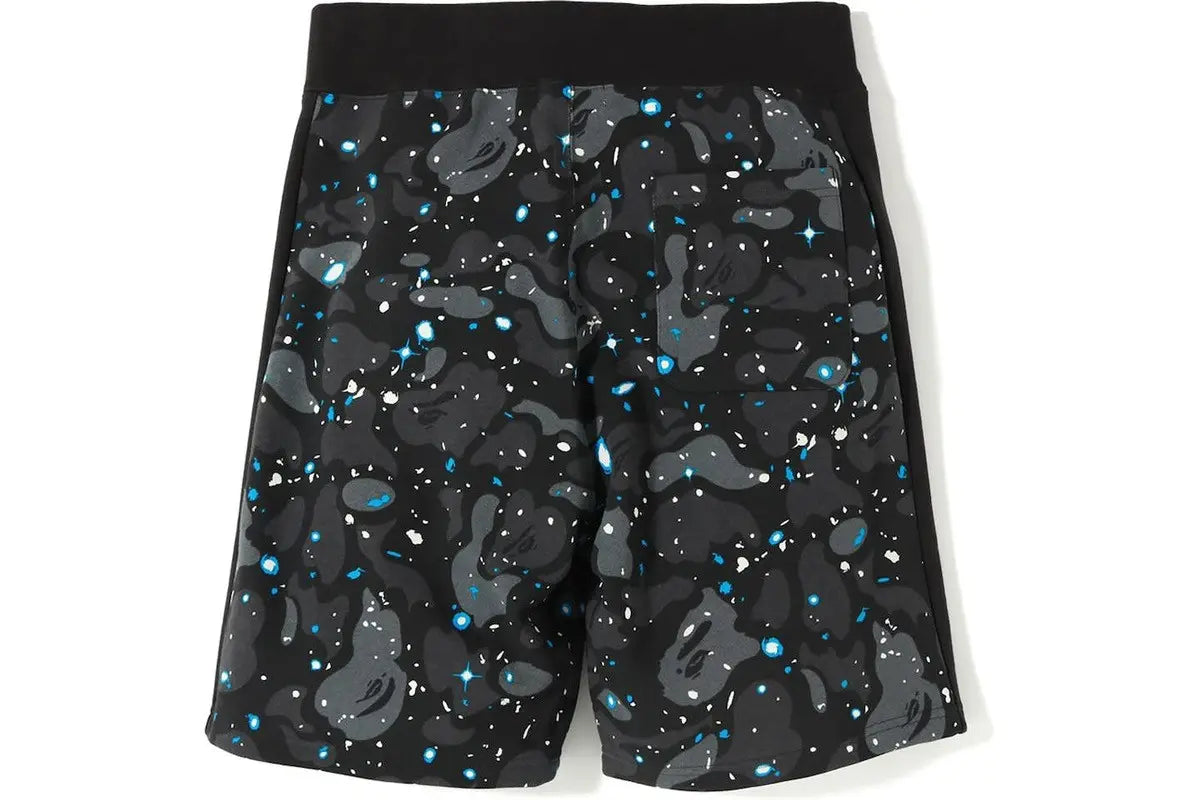 BAPE Space Camo Shark Sweat Shorts Black