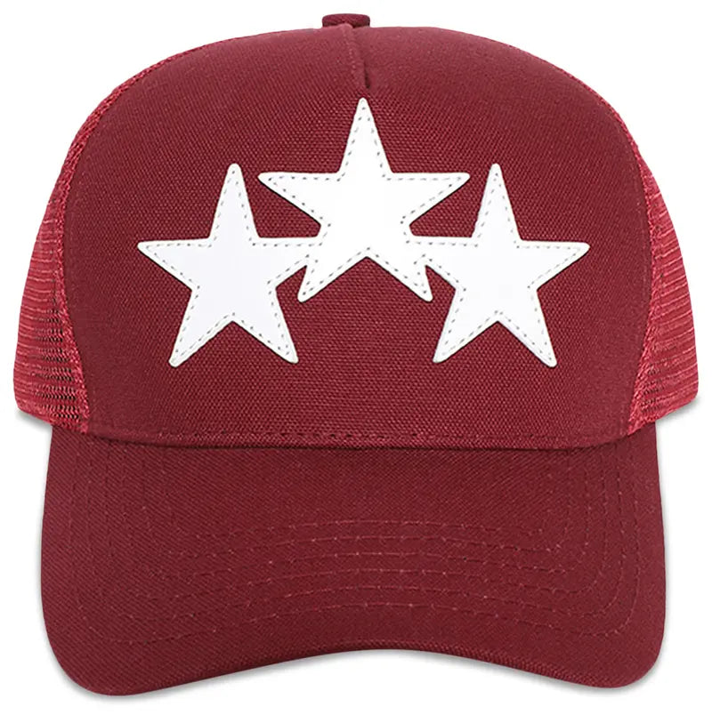 AMIRI 3 Star Trucker Hat Red White