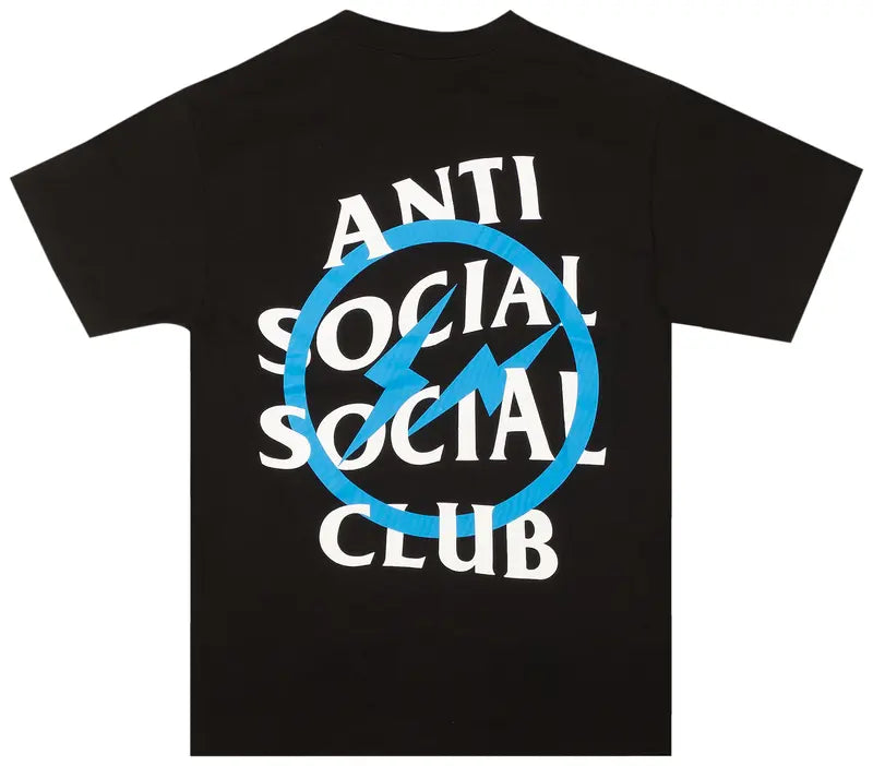 Anti Social Social Club X Fragment Blue Bolt Tee (Fw19) Black