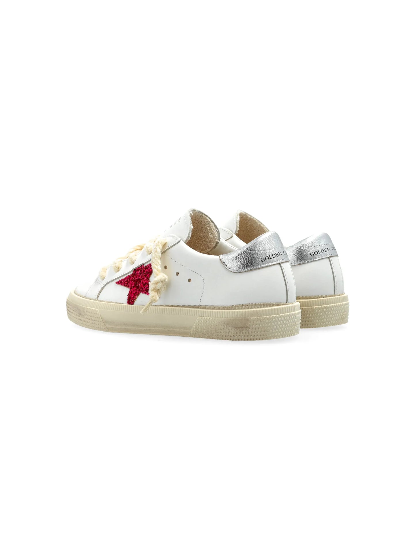 Golden Goose Glitter Star White Red Leather Upper