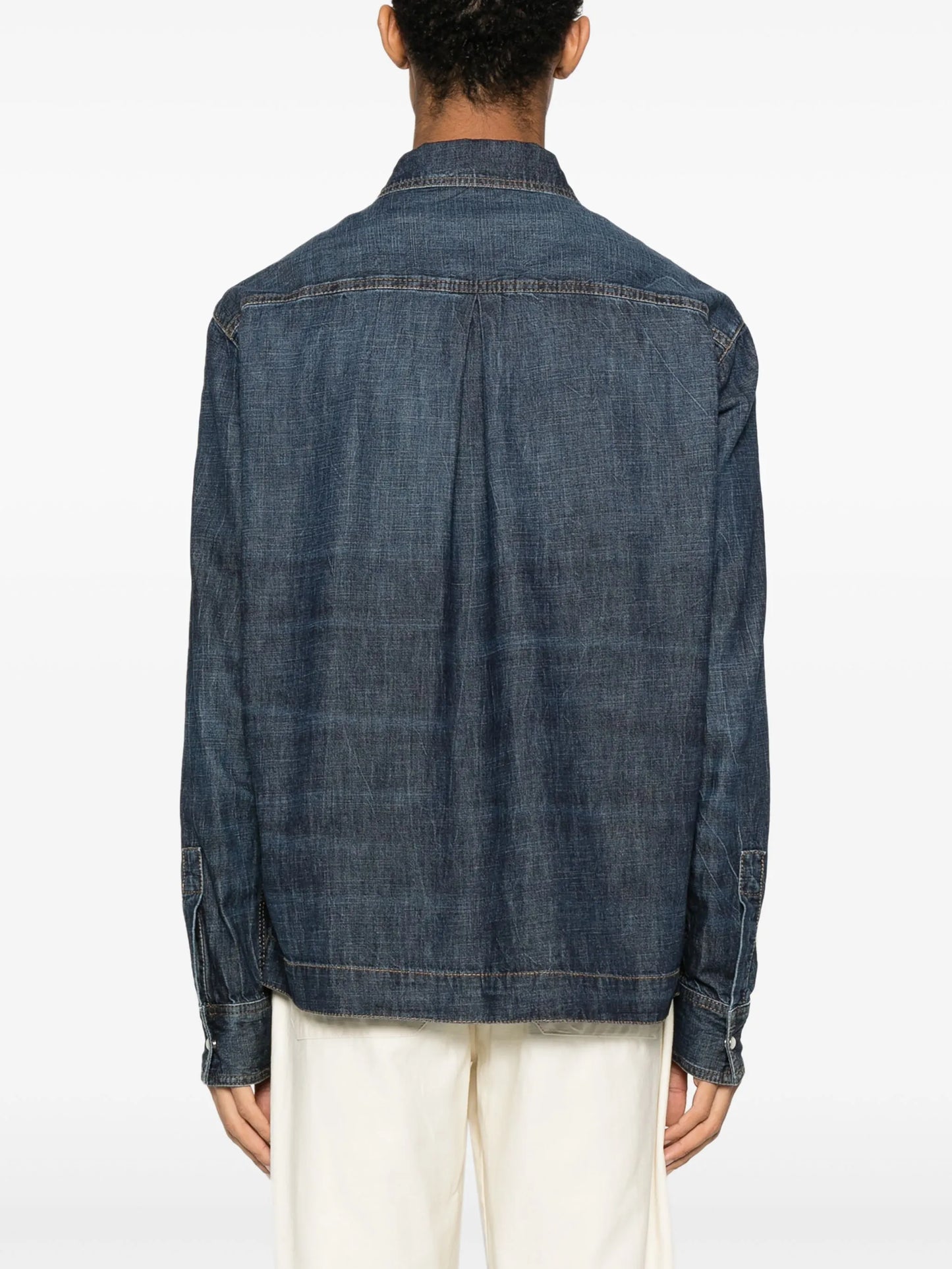 Palm Angels Denim Monogram Track Casual Jacket Parka
