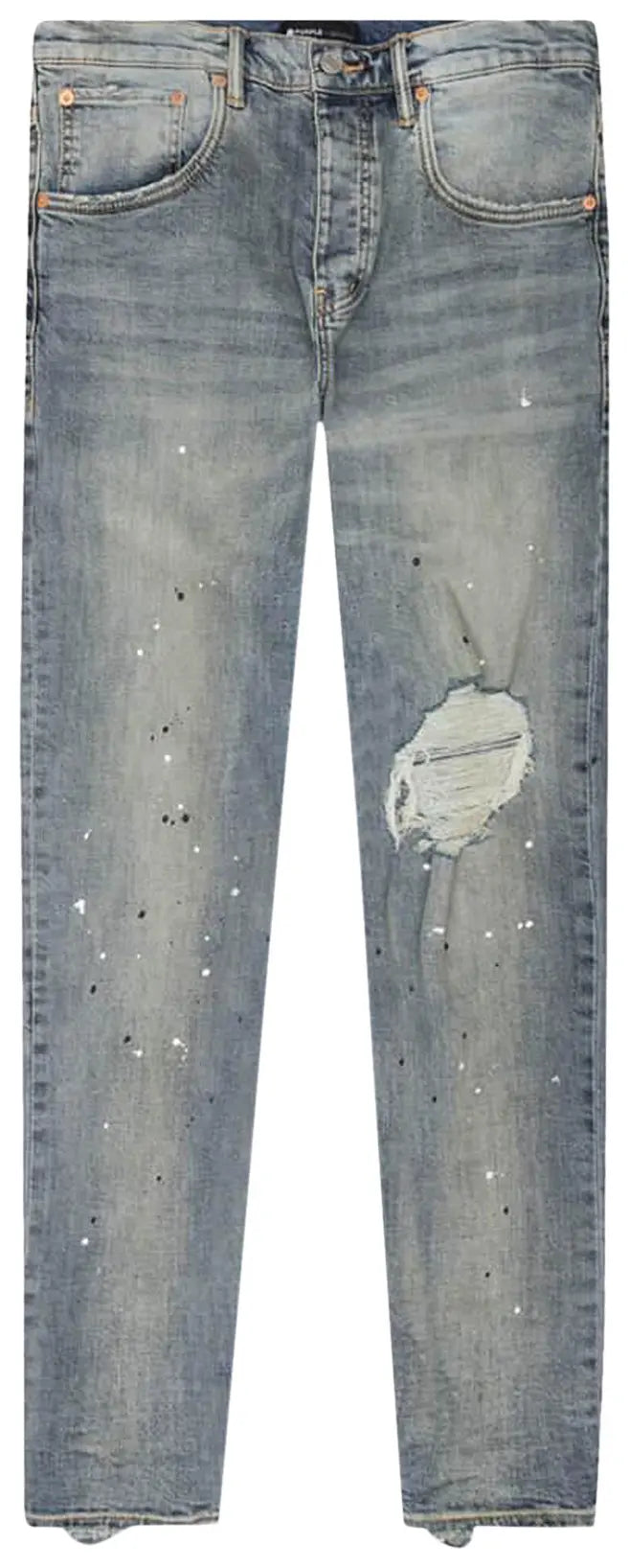 Purple Brand Jeans Azul Slim Broken Knees