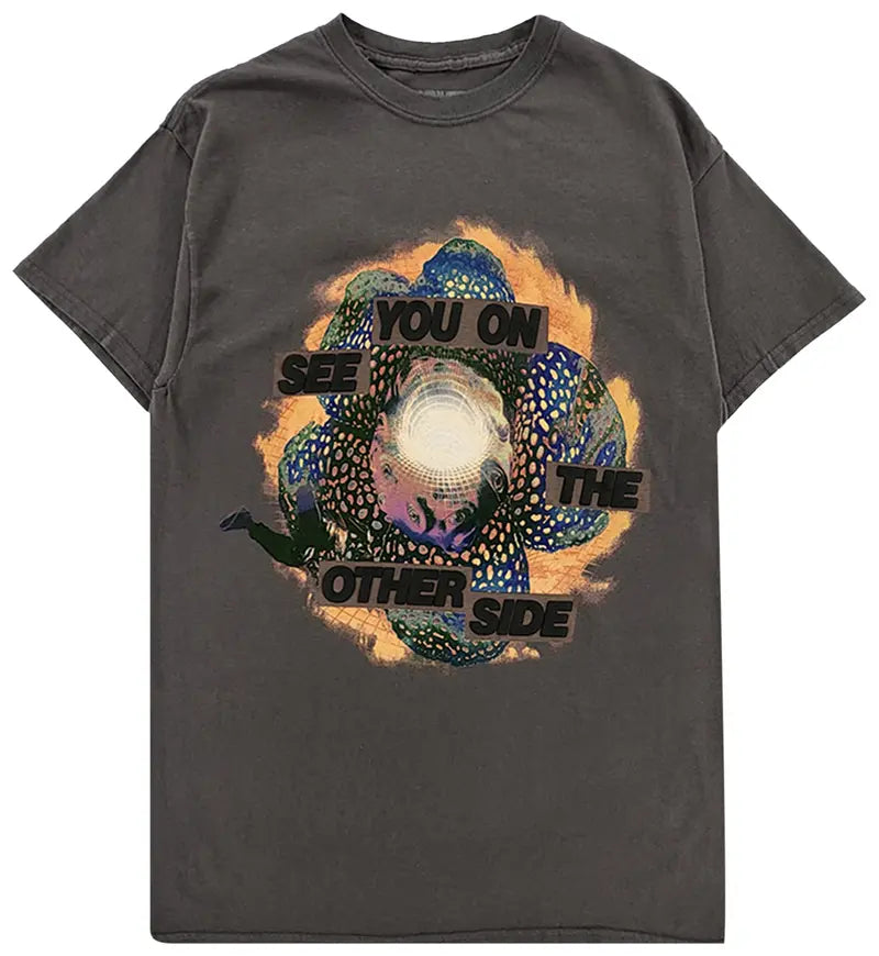 Travis Scott Flower Portal T-Shirt Grey