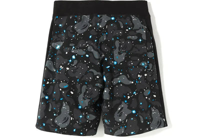 BAPE Space Camo Shark Sweat Shorts Black