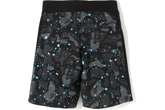 BAPE Space Camo Shark Sweat Shorts Black