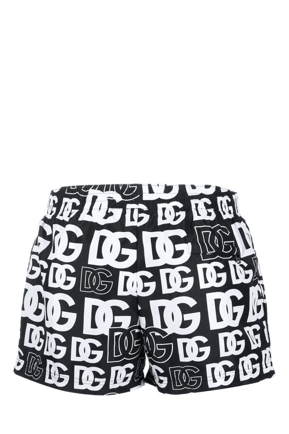 Dolce & Gabbana Water Shorts Black And White Logo Print