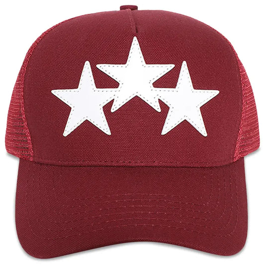 AMIRI 3 Star Trucker Hat Red White