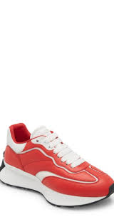 Alexander McQueen Sprint Runner Sneaker In Tulip Red/White/Blk