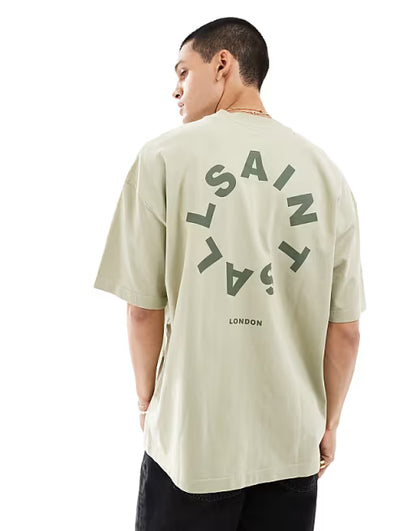 All Saints Green Tierra Short Sleeve Crew T-Shirt