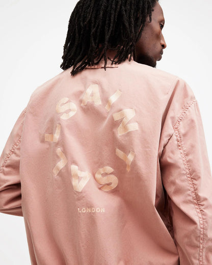 All Saints Pink Bomber Jacket Tierra Faded