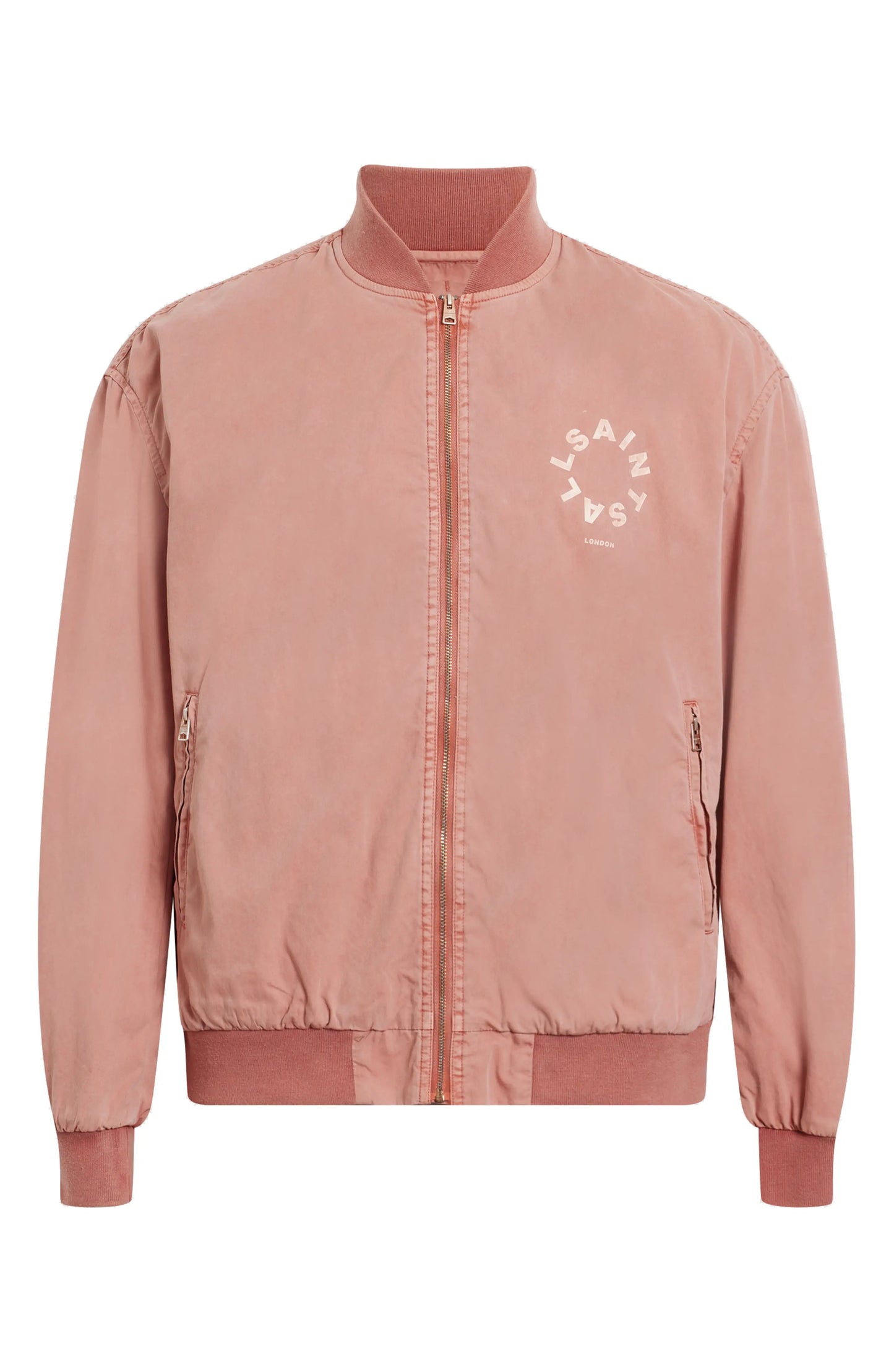 All Saints Pink Bomber Jacket Tierra Faded