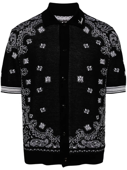 Amiri Bandana Polo Shirt Black