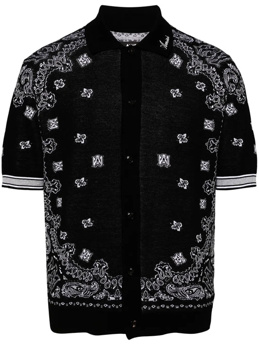 Amiri Bandana Polo Shirt Black