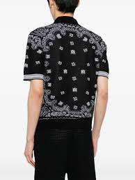 Amiri Bandana Polo Shirt Black