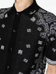 Amiri Bandana Polo Shirt Black