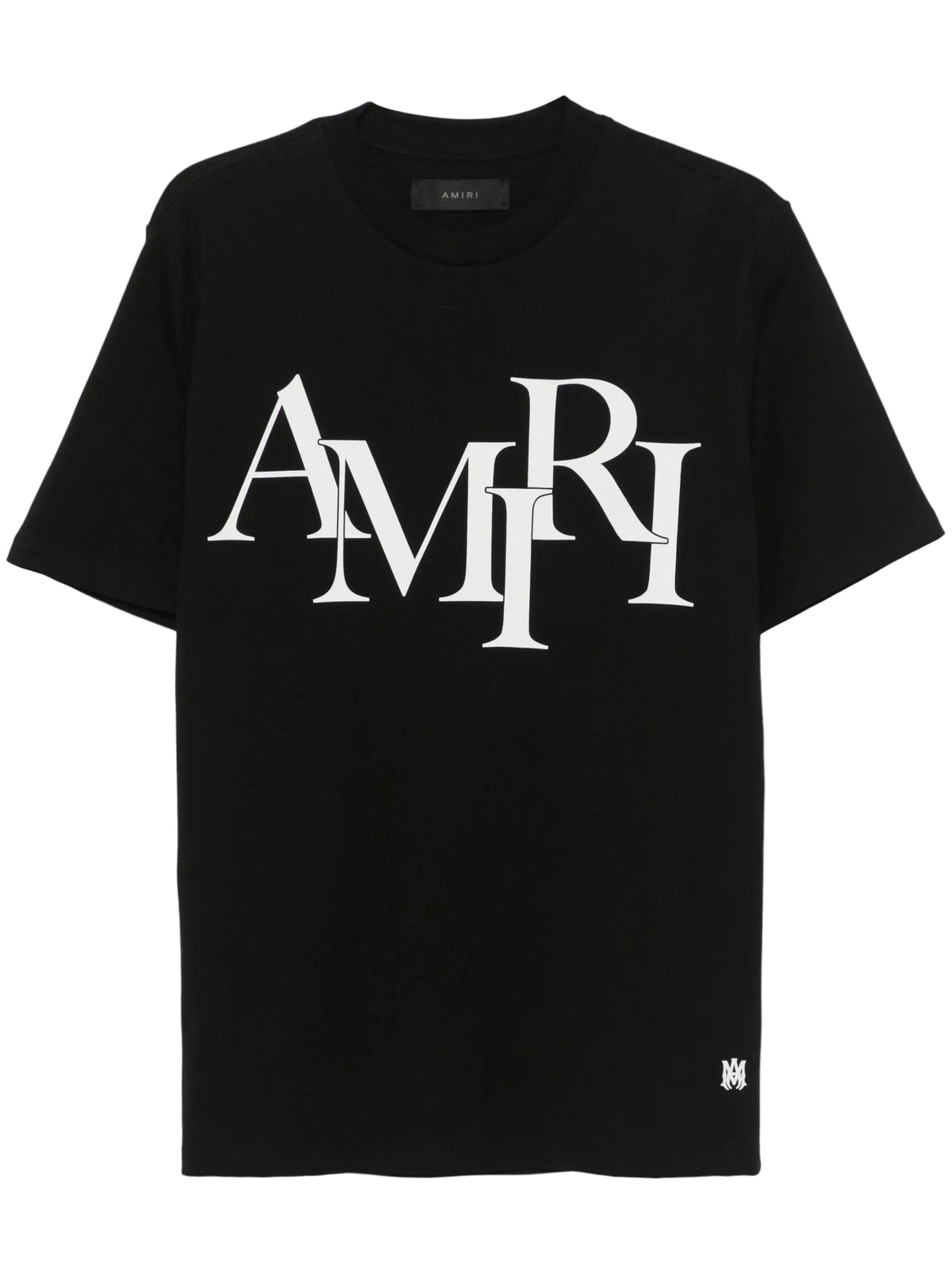 Amiri Staggered Logo Black Tee