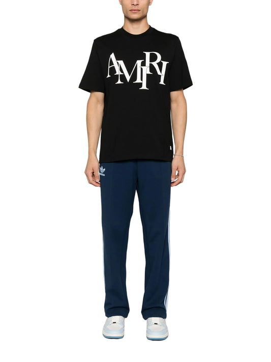 Amiri Staggered Logo Black Tee