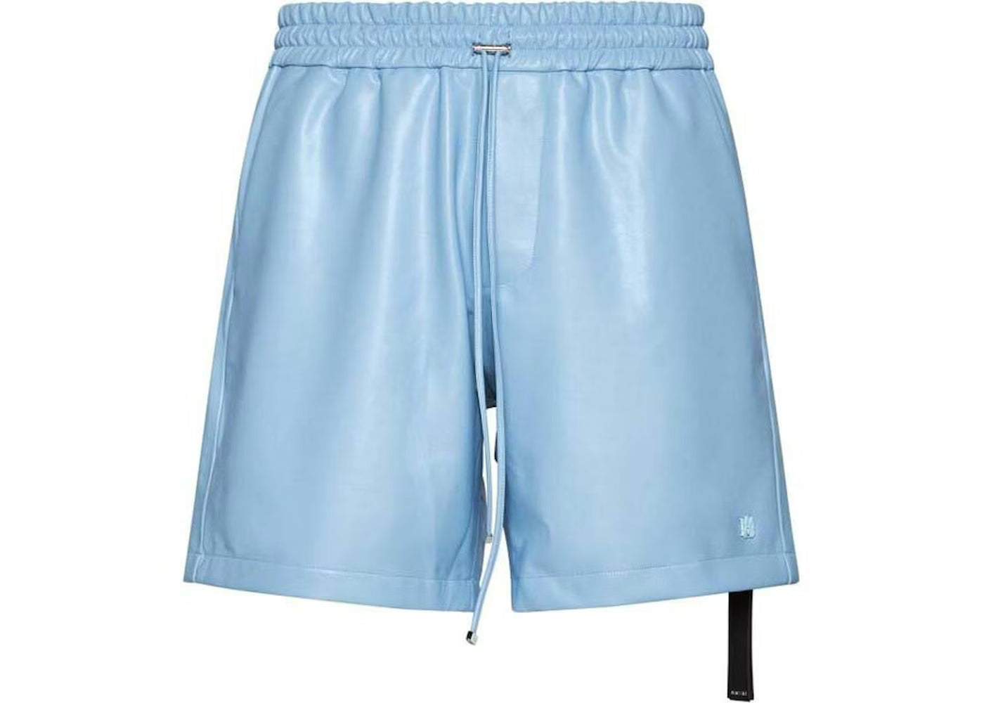 Amiri Vegan Leather Bball Shorts Baby Blue