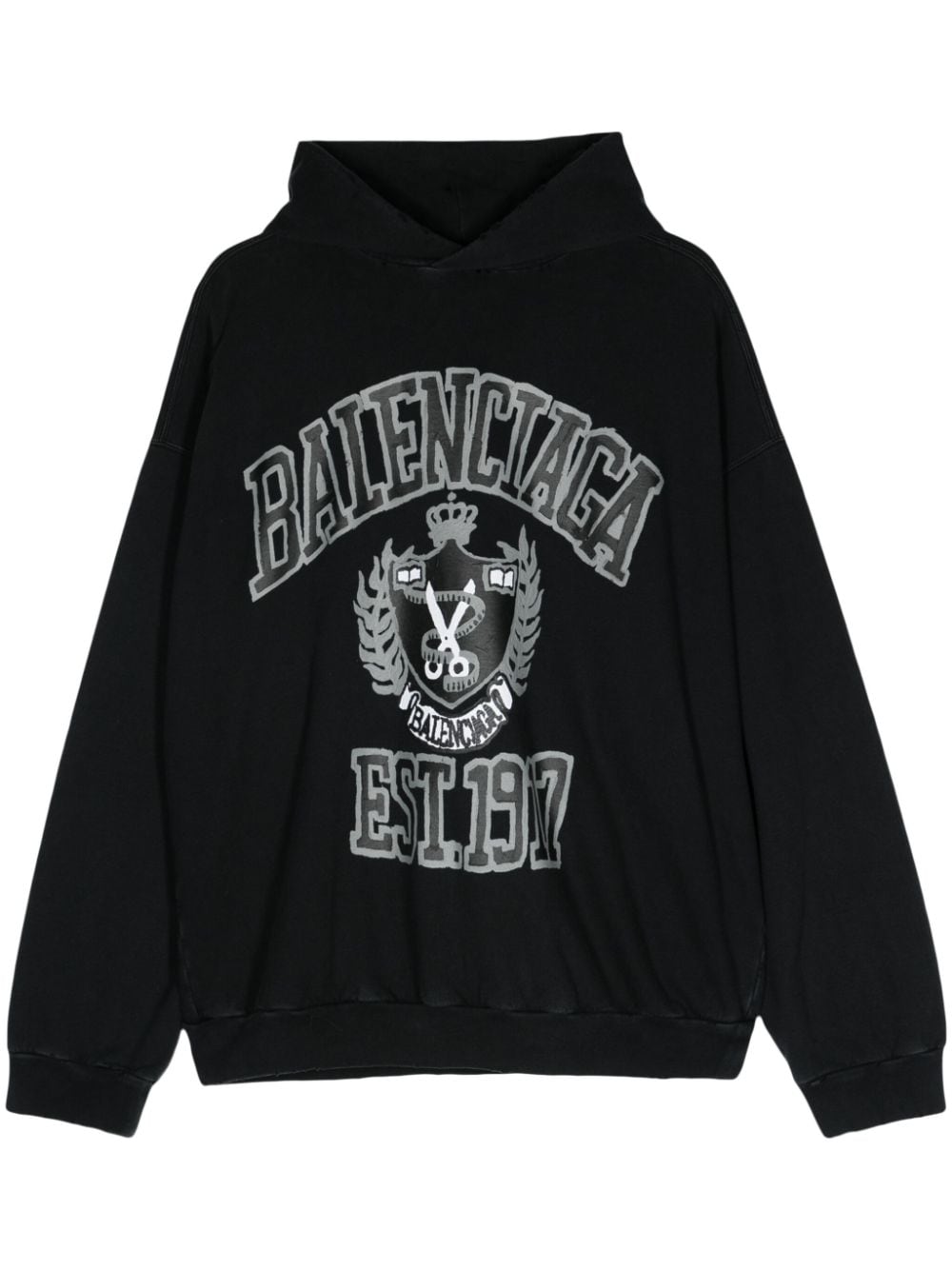 Balenciaga College Hoodie Black Diy