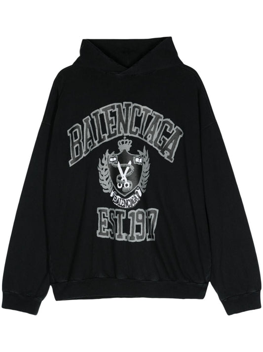 Balenciaga College Hoodie Black Diy