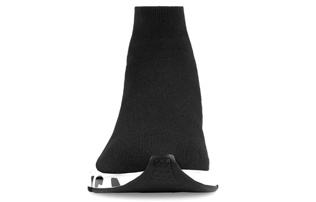 Balenciaga Speed Lt Knit Graffiti Sole Black White