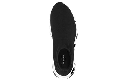 Balenciaga Speed Lt Knit Graffiti Sole Black White