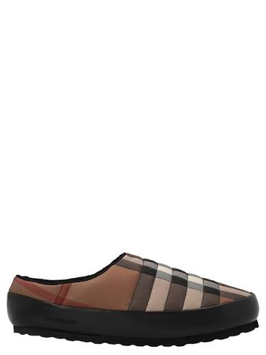Burberry Checked Brown Slippers