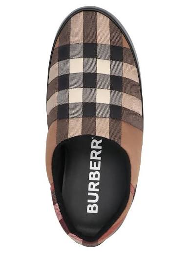 Burberry Checked Brown Slippers