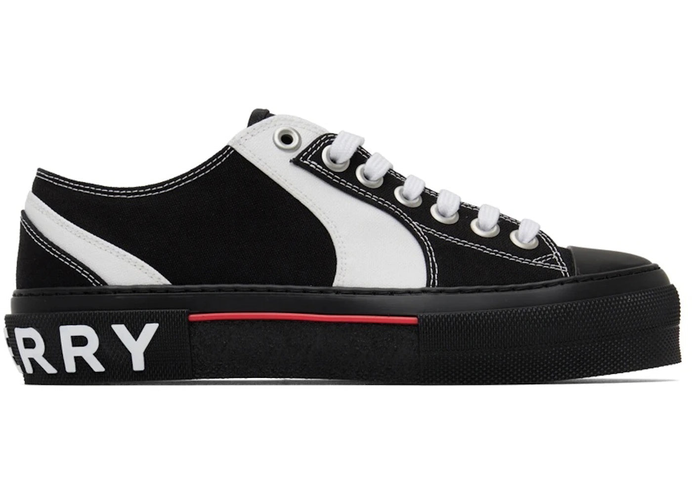 Burberry Colorblock Low Top Canvas Black White