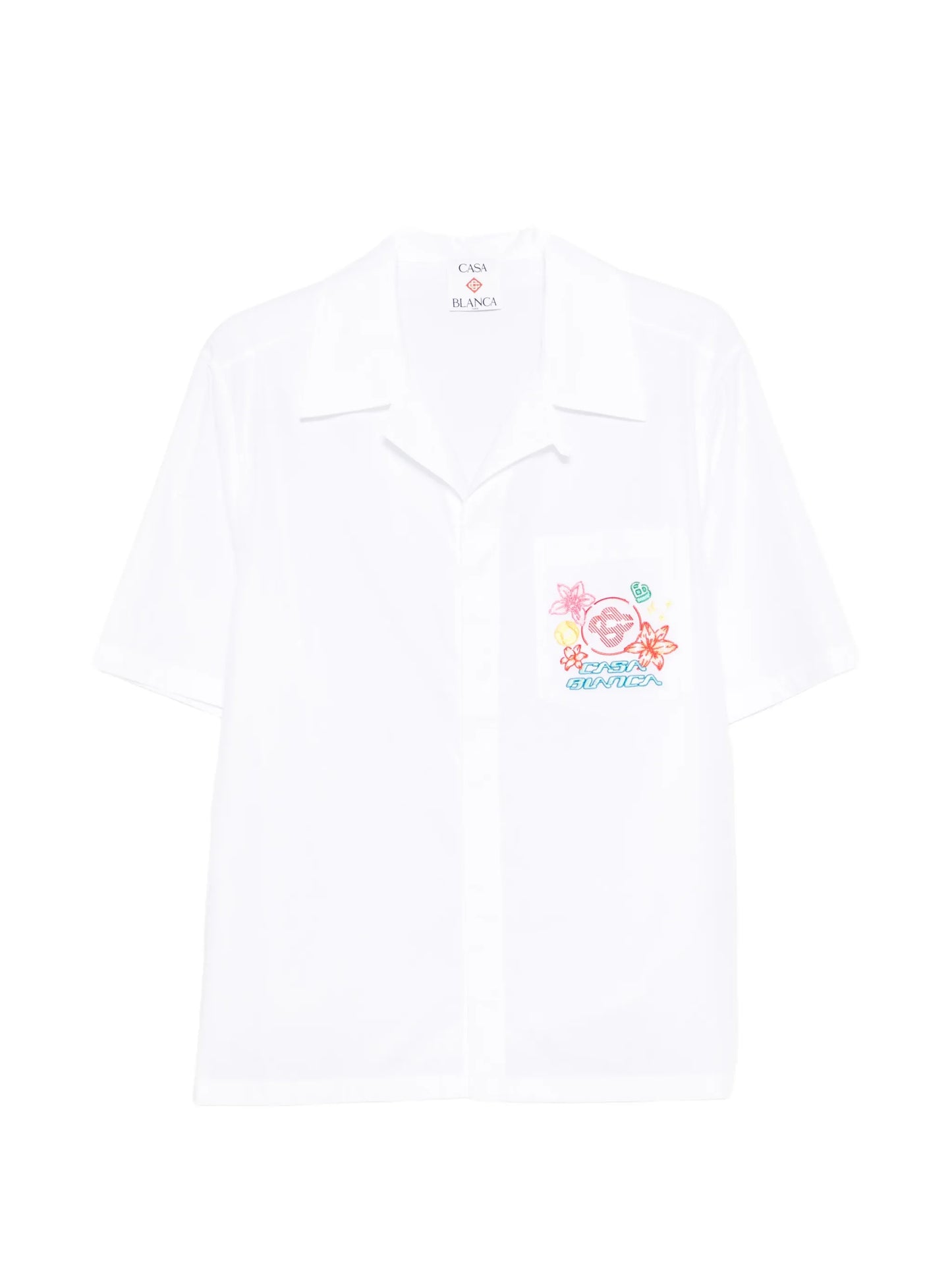 Casa Blanca Collage D Icones Graphiques Embroidered White Shirt