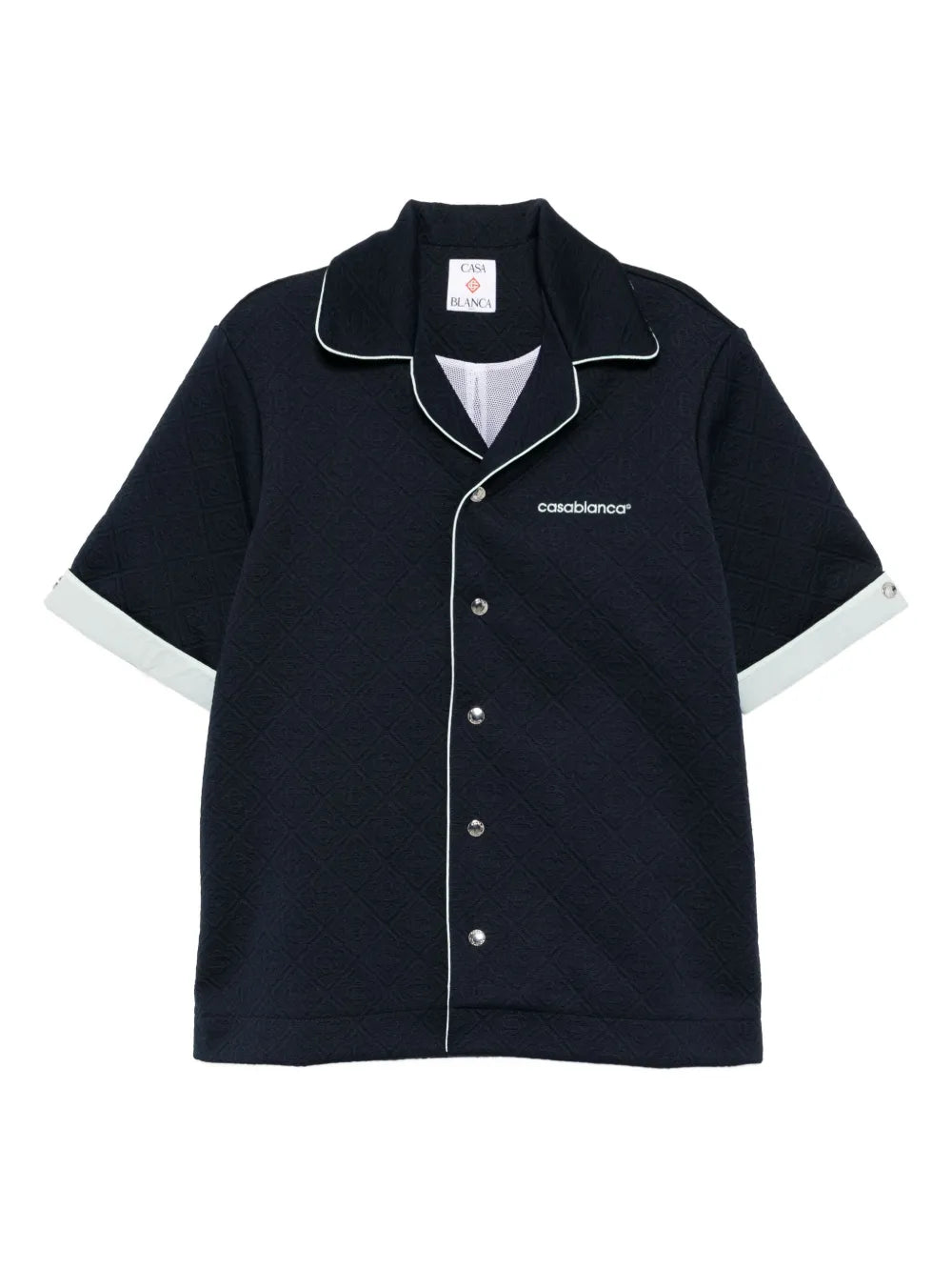 Casa Blanca Jacquard Knit Navy Shirt