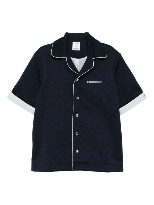Casa Blanca Jacquard Knit Navy Shirt