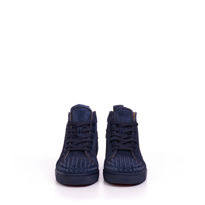 Christian Louboutin Orlato Blue Suede Lou Spikes High