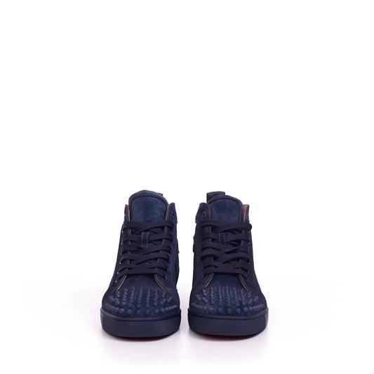 Christian Louboutin Orlato Blue Suede Lou Spikes High