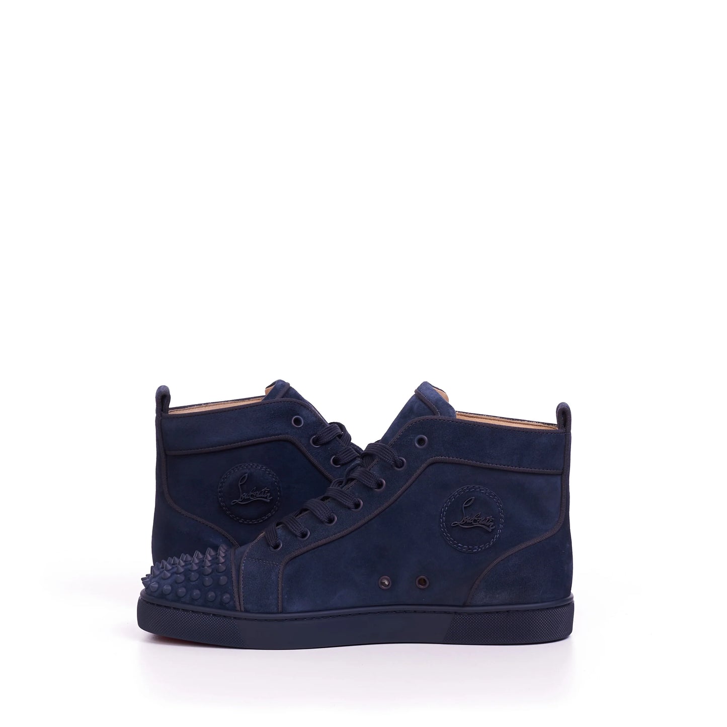 Christian Louboutin Orlato Blue Suede Lou Spikes High
