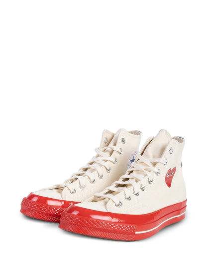 Converse Chuck Taylor All Star 70 Hi Comme Des Garcons Play Egret Red Midsole