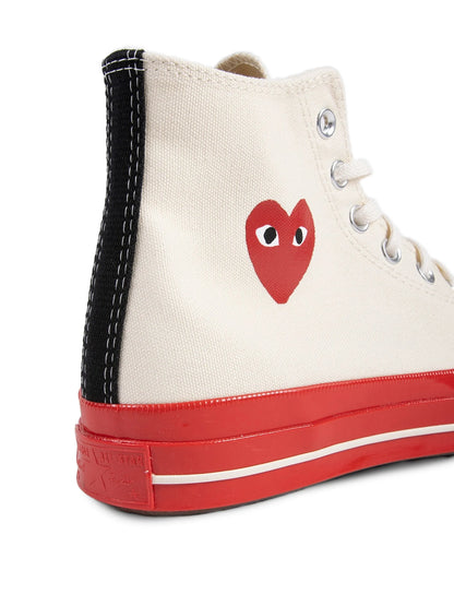 Converse Chuck Taylor All Star 70 Hi Comme Des Garcons Play Egret Red Midsole