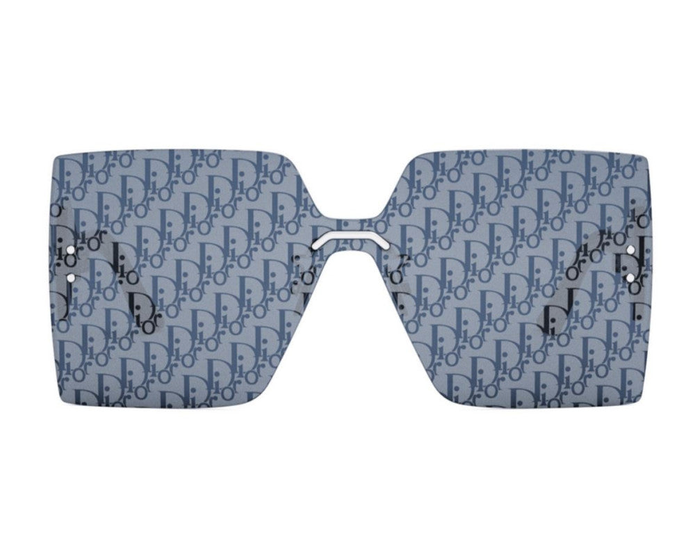 Dior Christian Club Blue Mirror Print Oblique Diorclub M5U