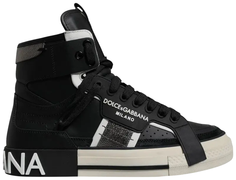 Dolce & Gabbana Calfskin Custom 2.Zero High Black White