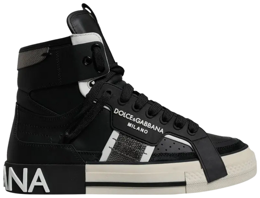 Dolce & Gabbana Calfskin Custom 2.Zero High Black White