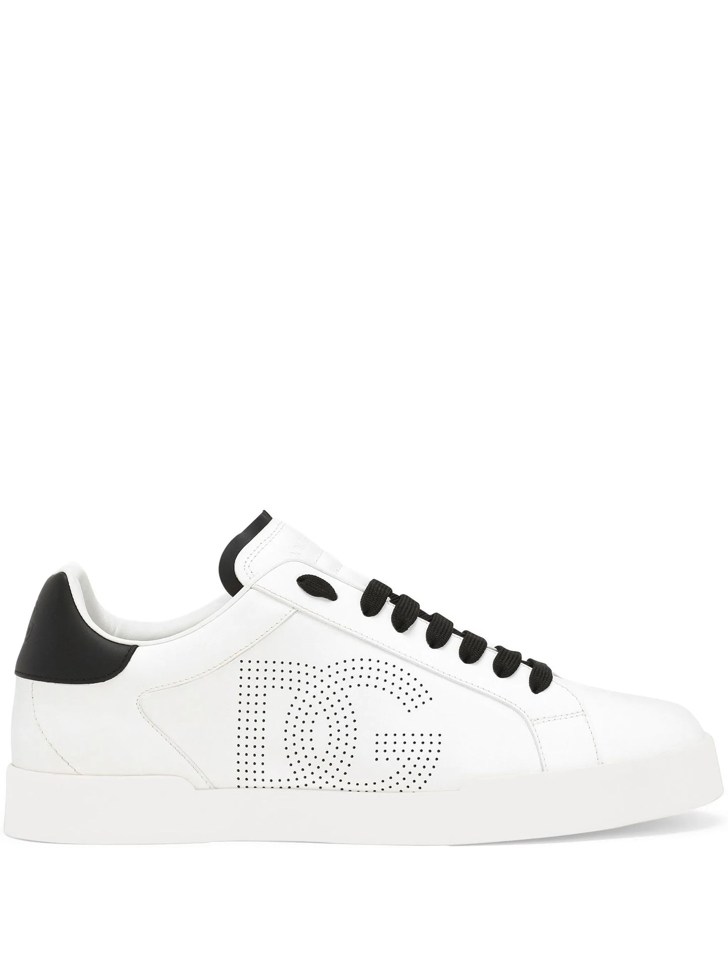 Dolce & Gabbana Portofino Leather Low White Dg Dots Logo