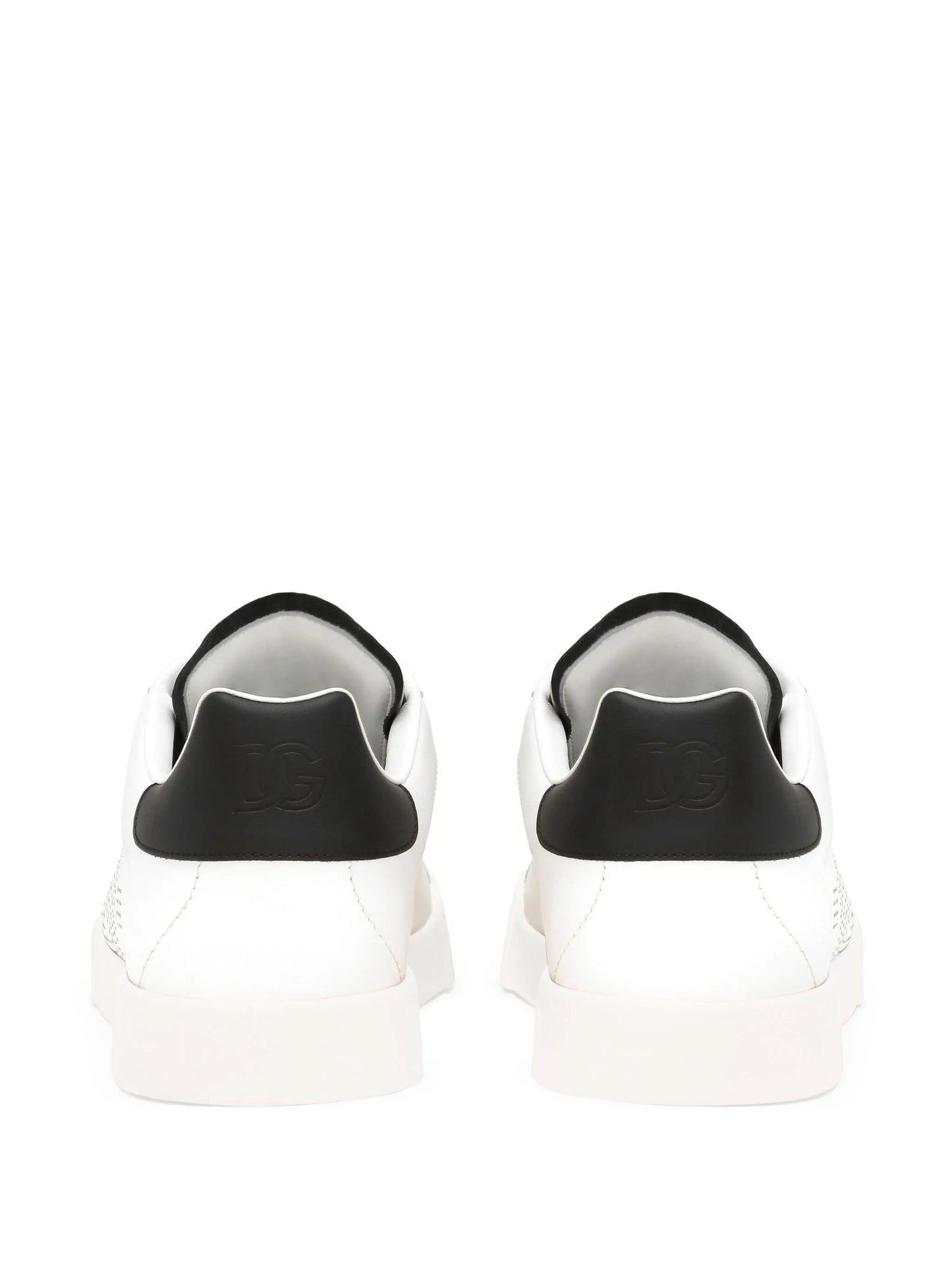 Dolce & Gabbana Portofino Leather Low White Dg Dots Logo