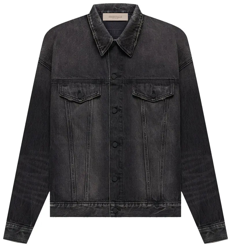 Fear Of God Denim Jacket Ash Grey Long Black