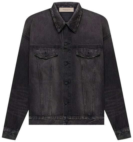 Fear Of God Denim Jacket Ash Grey Long Black