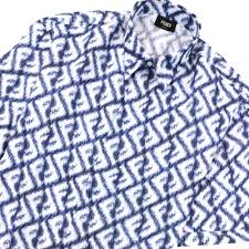 Fendi FF Shirt In Blue/White