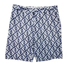 Fendi FF Trousers Woven In Blue/White