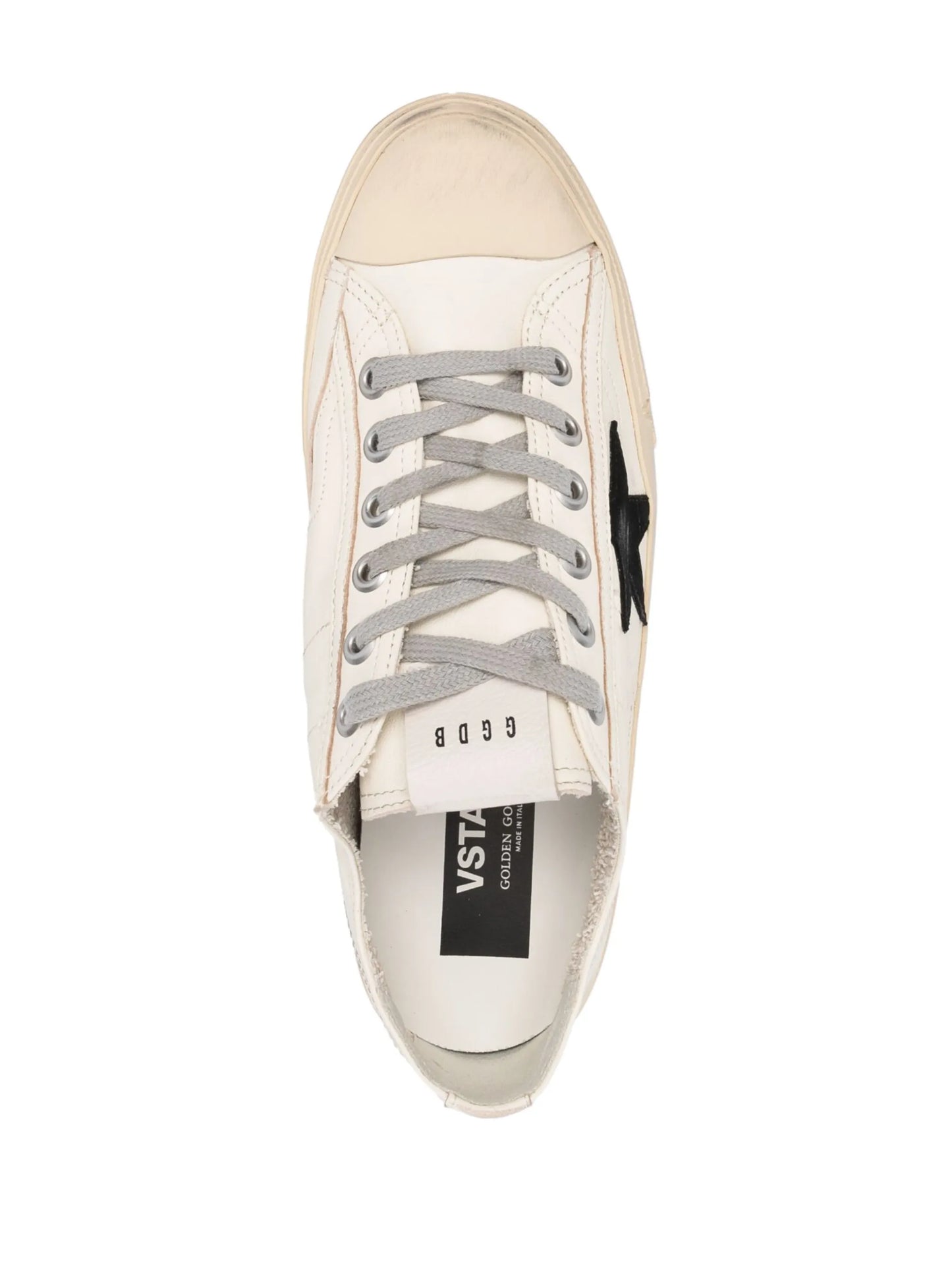 Golden Goose V-Star In Nappa With Black Nubuck Leather Star