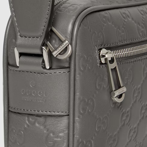 Gucci GG Emblem Grey Crossbody Bag