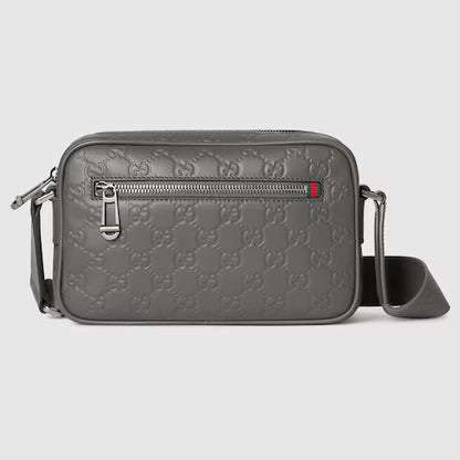 Gucci GG Emblem Grey Crossbody Bag