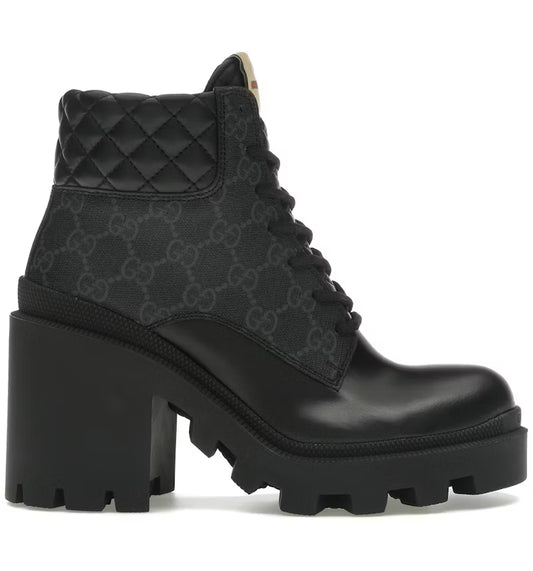 Gucci GG Ankle Boot Black Heels (Women's)